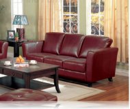 Brady Red Leather Sofa