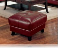 Brady Red Leather ottoman