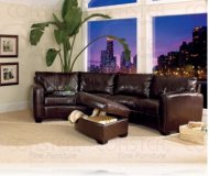 Jade Leather Media Sectional