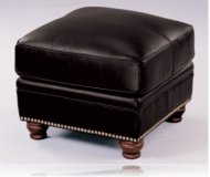 Manchester Leather Ottoman
