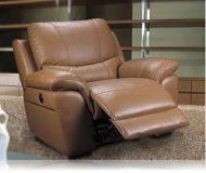 Lucerne Motorized Recliner in Taupe Leather