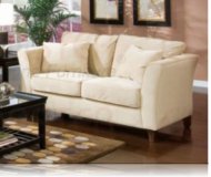 Park Place Cream Velvet Love Seat