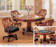 Rich Cherry 5 Pc Dining Set and Reversible Game