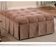 Skirted Fabric Ottoman