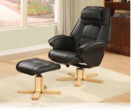 Wildon Leisure Chair and Ottoman in Black