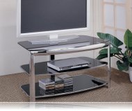 Tempered Glass Chrome TV Stand
