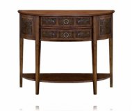 Lisbon Two Drawer Demilune Consol Table