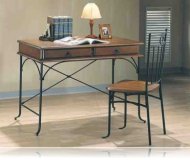 2 pc Wood and Metal Desk Set