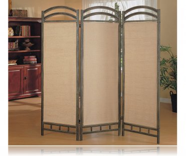 3-Panel Beautiful Metal Frame Room Divider Panel Screen