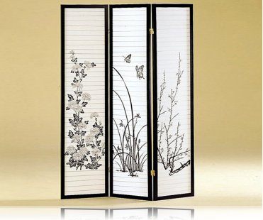 3 Panel Japanese Oriental Style Room Screen Divider