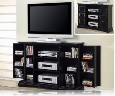 Black Media Storage TV Stand