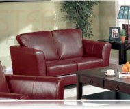 Brady Red Leather Love Seat