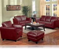 Brady Red Leather Sofa + Love Seat