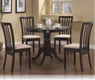 Cappuccino Finish Round Table 5 Pc Set