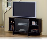 Cappuccino Glass Doors TV Stand