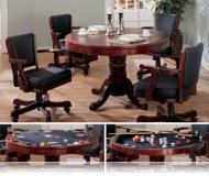Cherry 5 Pc Dining Set, Bumper and Poker