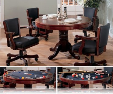 Cherry 5 Pc Dining Set, Bumper and Poker