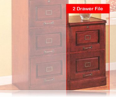 Cherry Finish File Cabinet W/ 2 Locking Drawers