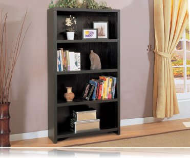 Contemporary Black Finish Bookcase