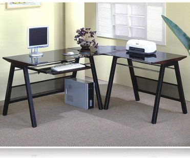 Contemporary L Shaped Home Office Desk Computer Desks Coaster 800237