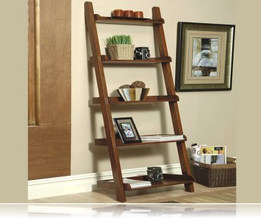 Contemporary Warm Rich Mahogany Book Shelves