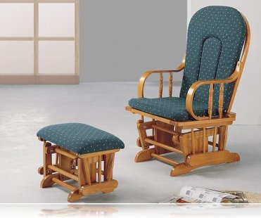 wooden glider rocker with ottoman