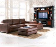 Easton Leather Sectional + Wall Unit