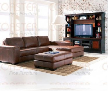 Easton Leather Sectional + Wall Unit