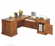 Executive L-Shape Oak Desk