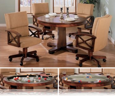 Grand Contemporary 5 Pc Dining Set, Bumper and Poker