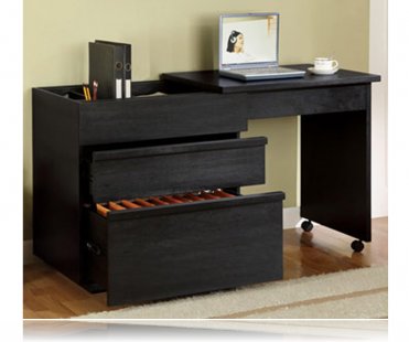 Hide Away Black Computer Desk