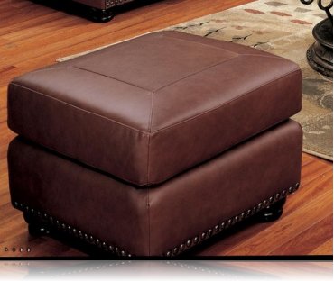 Hudson Bay Leather Ottoman