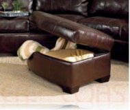 Jade Leather Storage Ottoman