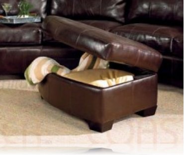 Jade Leather Storage Ottoman