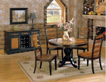 Longoria 5 Pc. Dining Set w/Round Table + Buffet