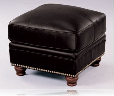 Manchester Leather Ottoman