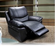 Lucerne Motorized Recliner in Black Leather