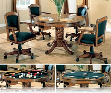 Oak 5 Pc Dining Set, Bumper and Poker