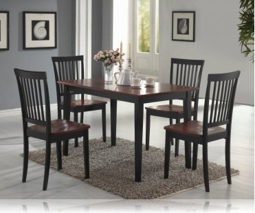 Oak/Black 5 Pc Dining Set