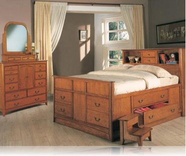 Olivia KE 5 Pc. Bookcase/Chest Bed King Bedroom Set