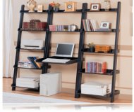 Open Style Home Bookcase & Desk in Black