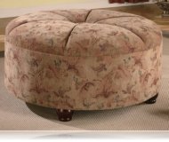 Ottoman in Floral Fabric