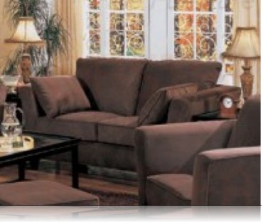 Park Place Brown Velvet Love Seat