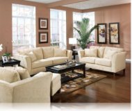 Park Place Cream Velvet Sofa + Love Seat