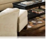 Park Place Cream Velvet ottoman