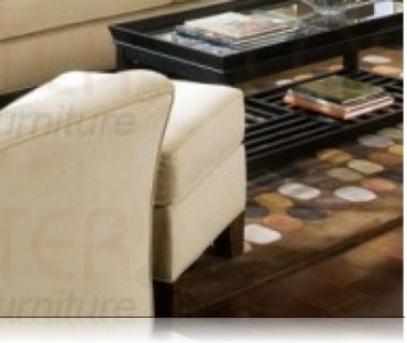 Park Place Cream Velvet ottoman