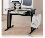 Pratum Glass Computer Desk in Black