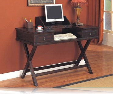 Rich Tobacco Finish Drop Down Home Office Computer Desk