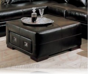 Roma Leather Storage Ottoman