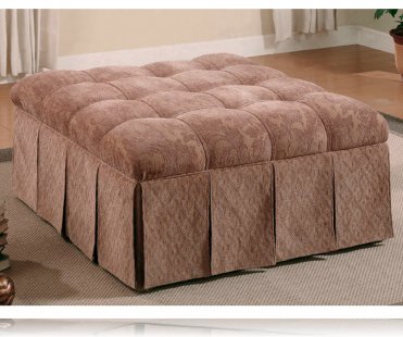 Skirted Fabric Ottoman